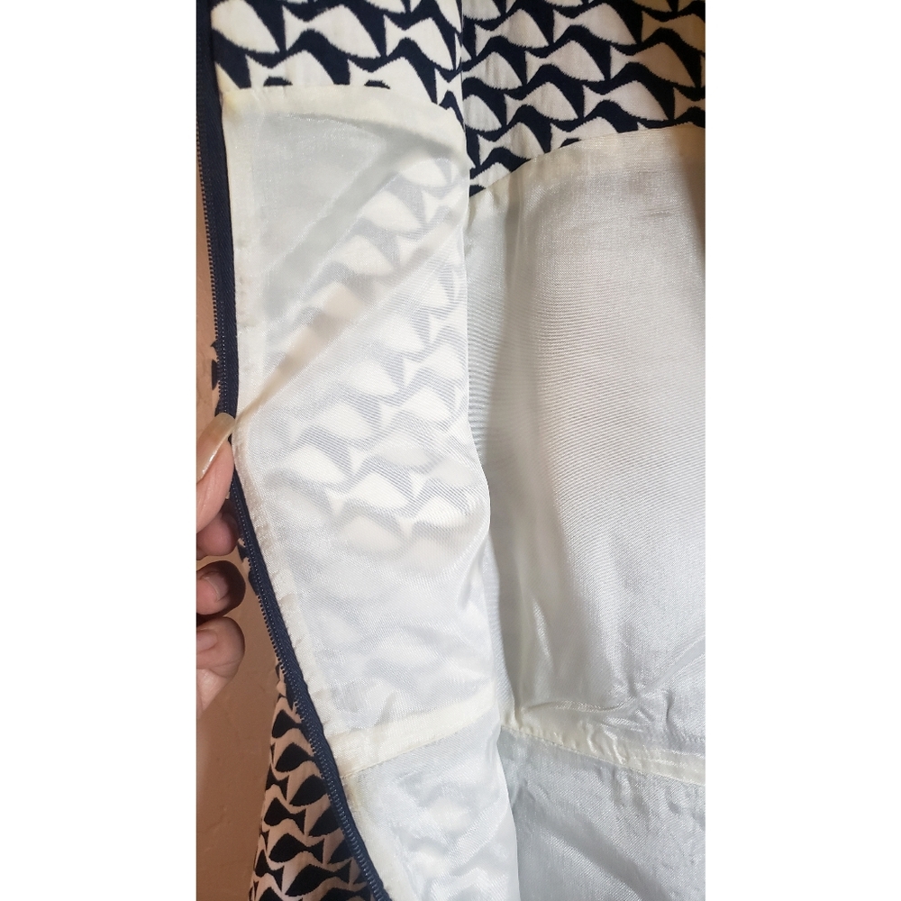 Vineyard Vines Dress Womens Navy White Whale Pattern 4 Lined Zippered Classic - Picture 10 of 11